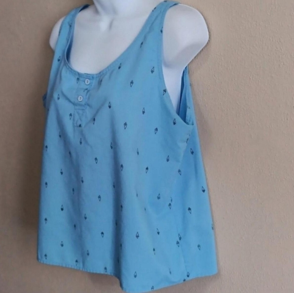 Vintage Tops - Vintage Blue Sailboat Print Tank Top, Women's Large,  Summer, Casual Code
